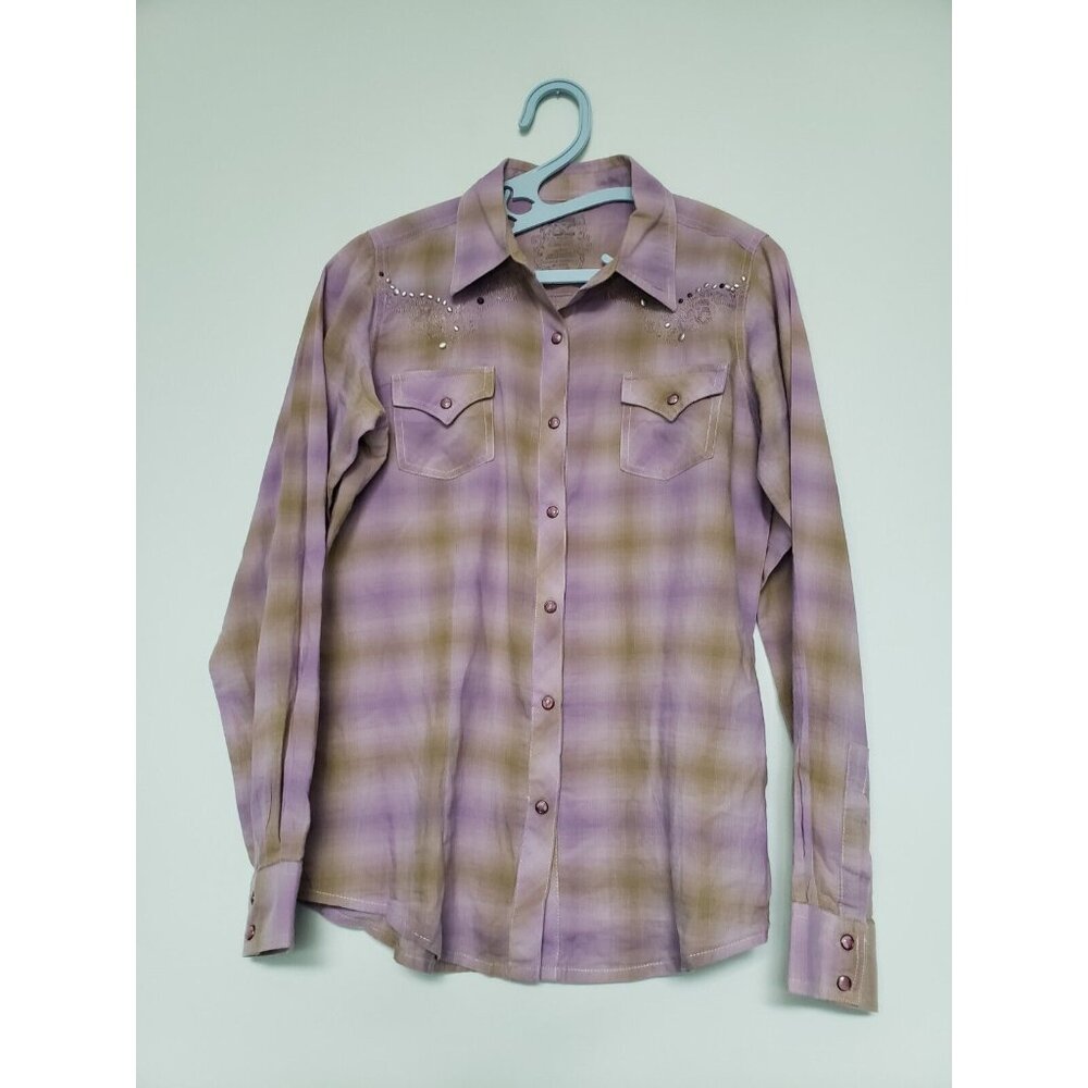 Twenty X Pearl Snap Shirt Women's S  Long Sleeve Multicolor Embroidered Metal